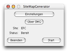 Das SMG-Hauptfenster unter Mac OS X